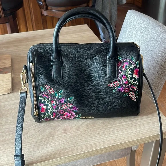 Vera Bradley Marlo Kiev Needlecraft Leather Satchel - Picture 1 of 13